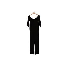 Monrow Womens Black 3/4 Sleeve Jumpsuit Size Small